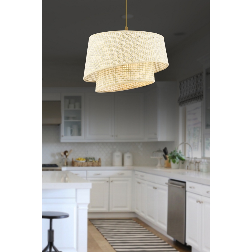 Lustre suspenso com cabo BARETTE 1xE27/60W/230V creme