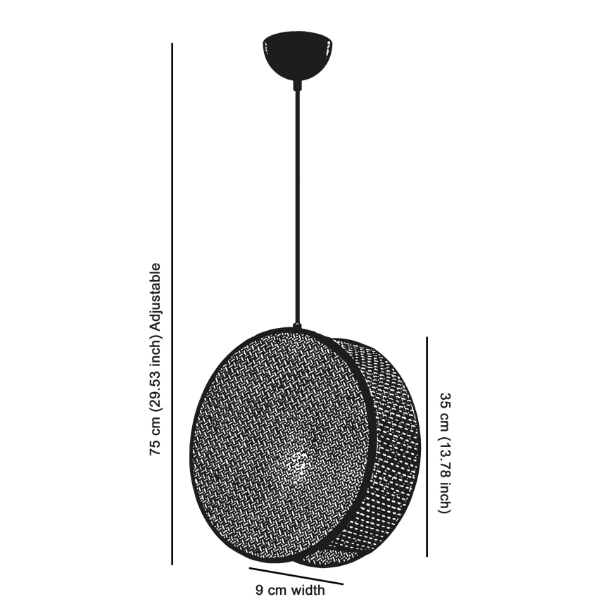 Lustre suspenso com cabo BIG DRUM 1xE27/60W/230V cinza/preto