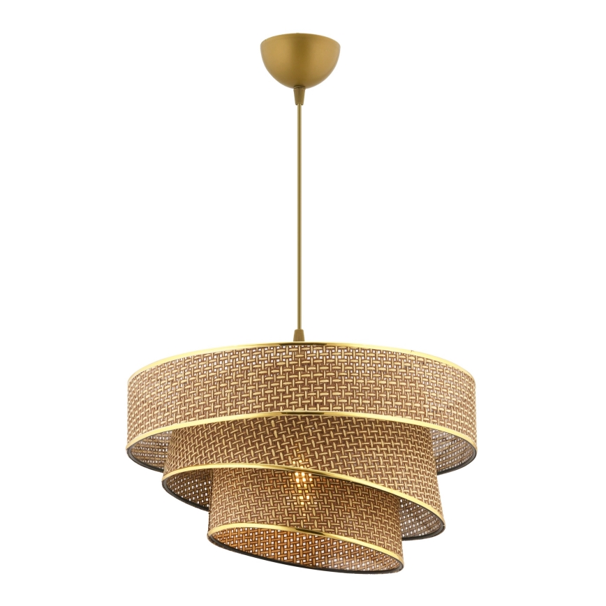 Lustre suspenso com cabo COUPER 1xE27/60W/230V castanho/dourado