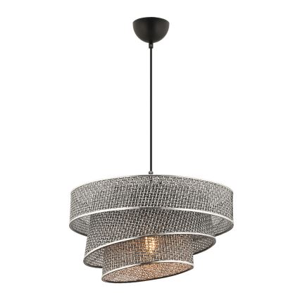 Lustre suspenso com cabo COUPER 1xE27/60W/230V cinzento/cromado brilhante