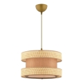 Lustre suspenso com cabo HALO 1xE27/60W/230V castanho/bege