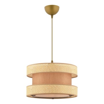 Lustre suspenso com cabo HALO 1xE27/60W/230V castanho/bege