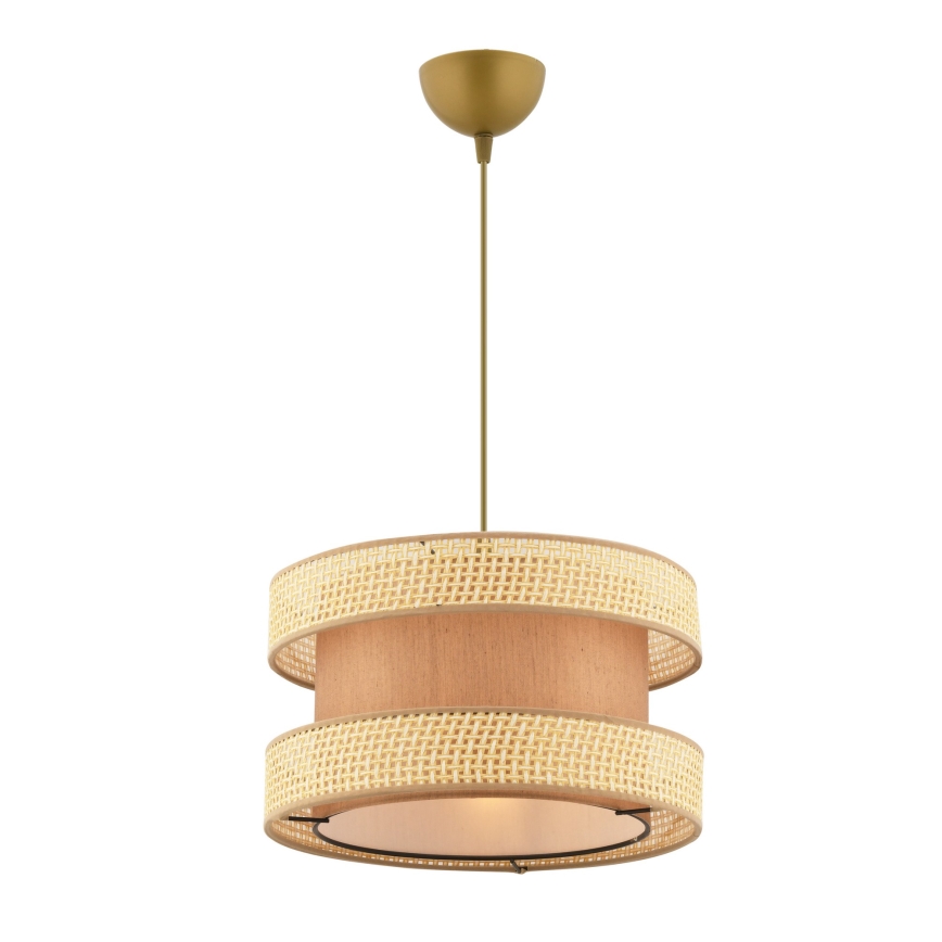 Lustre suspenso com cabo HALO 1xE27/60W/230V castanho/bege