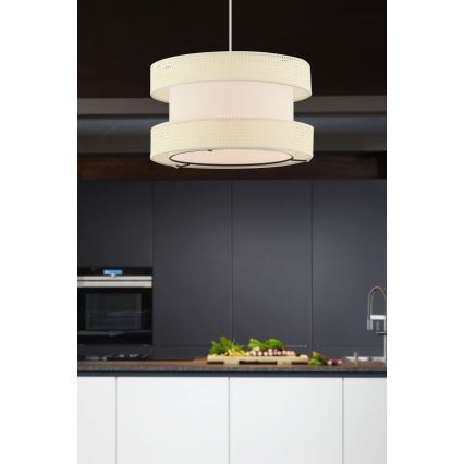 Lustre suspenso com cabo HALO 1xE27/60W/230V creme