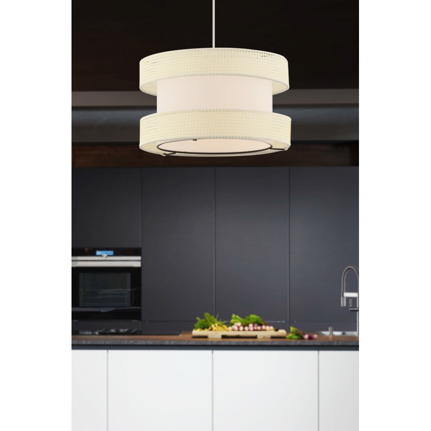 Lustre suspenso com cabo HALO 1xE27/60W/230V creme