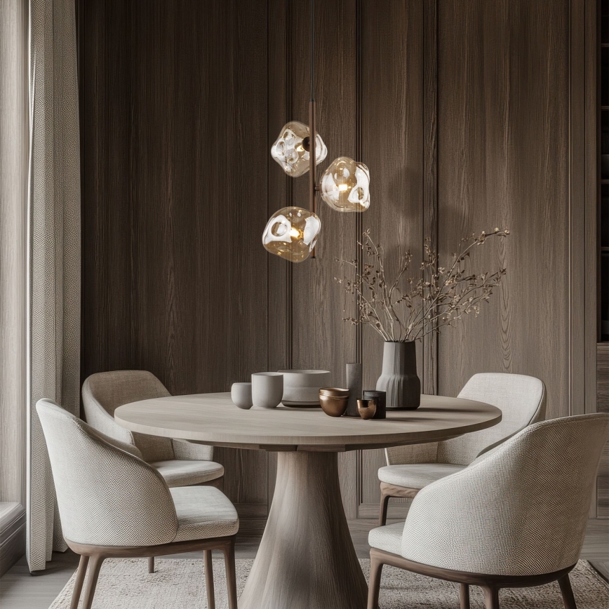 Lustre suspenso com cabo LAVA 3xG9/8W/230V bronze/bege fumê
