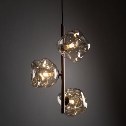 Lustre suspenso com cabo LAVA 3xG9/8W/230V bronze/bege fumê