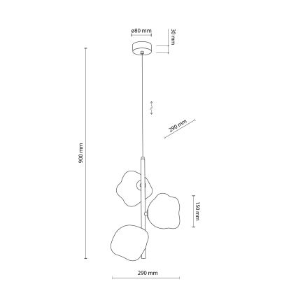 Lustre suspenso com cabo LAVA 3xG9/8W/230V bronze/bege fumê