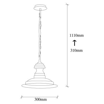 Lustre suspenso com cabo SIVANI 1xE27/40W/230V bronze