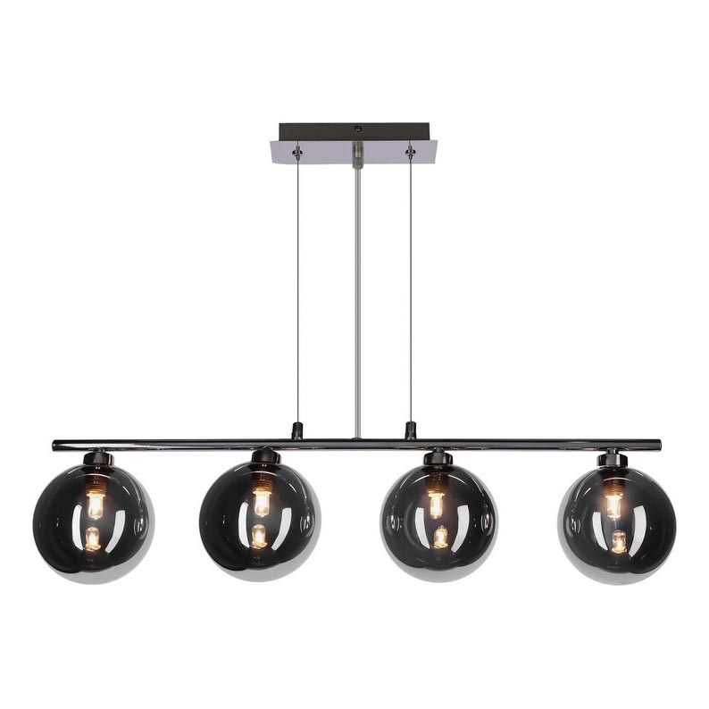 Lustre suspenso com cabo SOMUL 4xG9/20W/230V preto fumê