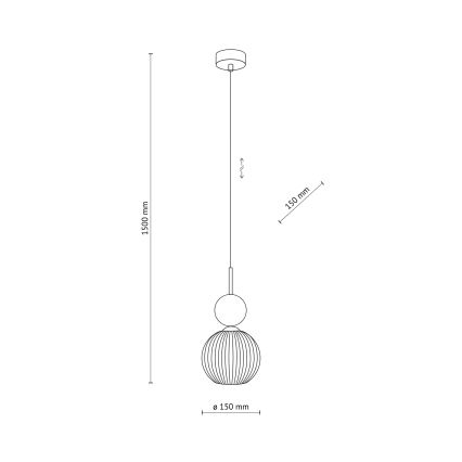 Lustre suspenso com cabo SOPHIA 1xE14/10W/230V preto/verde/bege fumado