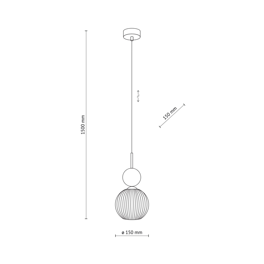 Lustre suspenso com cabo SOPHIA 1xE14/10W/230V preto/verde/bege fumado