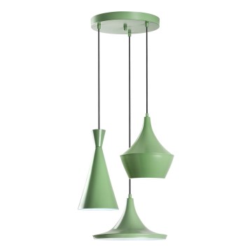 Lustre suspenso com cabo TOM 3xE27/40W/230V verde