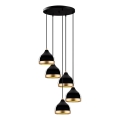 Lustre suspenso com cabo YILDO 5xE27/40W/230V preto/dourado