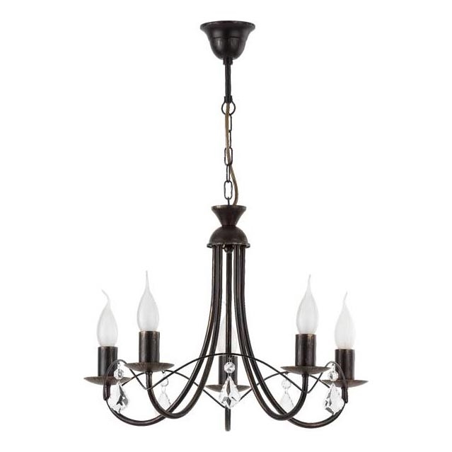 Lustre suspenso com corrente ANGELIKA 5xE14/10W/230V preto