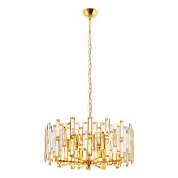 Lustre suspenso com corrente CRYSTALLINE 6xE14/40W/230V dourado