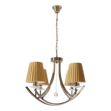 Lustre suspenso com corrente VITORIA 4xE14/40W/230V amarelo/latão