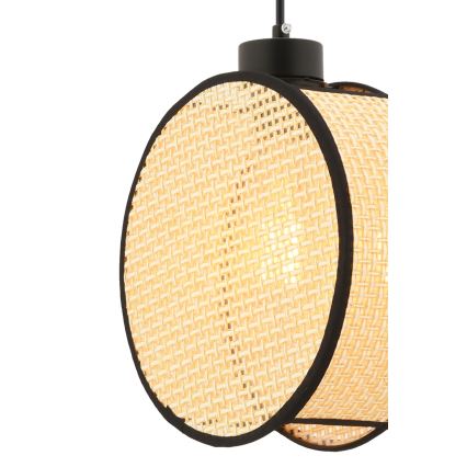 Lustre suspenso DRUM 1xE27/60W/230V bege/preto