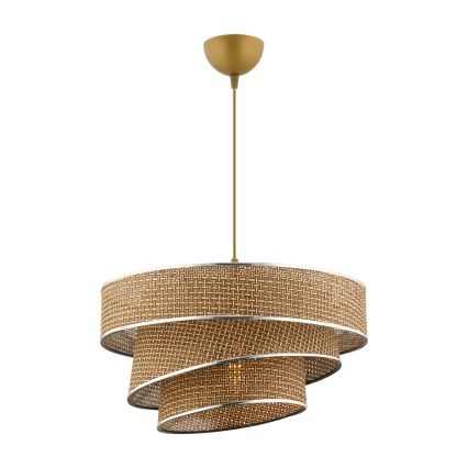 Lustre suspenso em cabo COUPER 1xE27/60W/230V castanho/cromado brilhante
