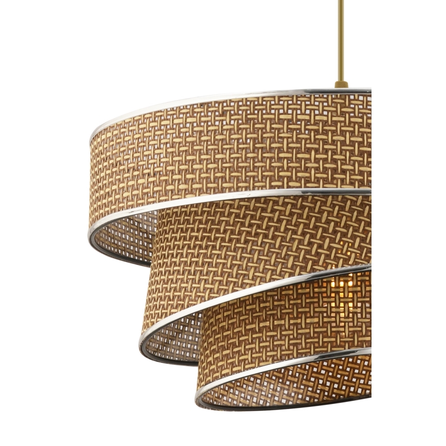 Lustre suspenso em cabo COUPER 1xE27/60W/230V castanho/cromado brilhante
