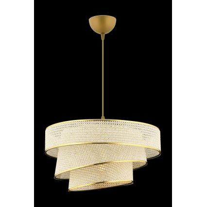 Lustre suspenso em cabo COUPER 1xE27/60W/230V creme/dourado