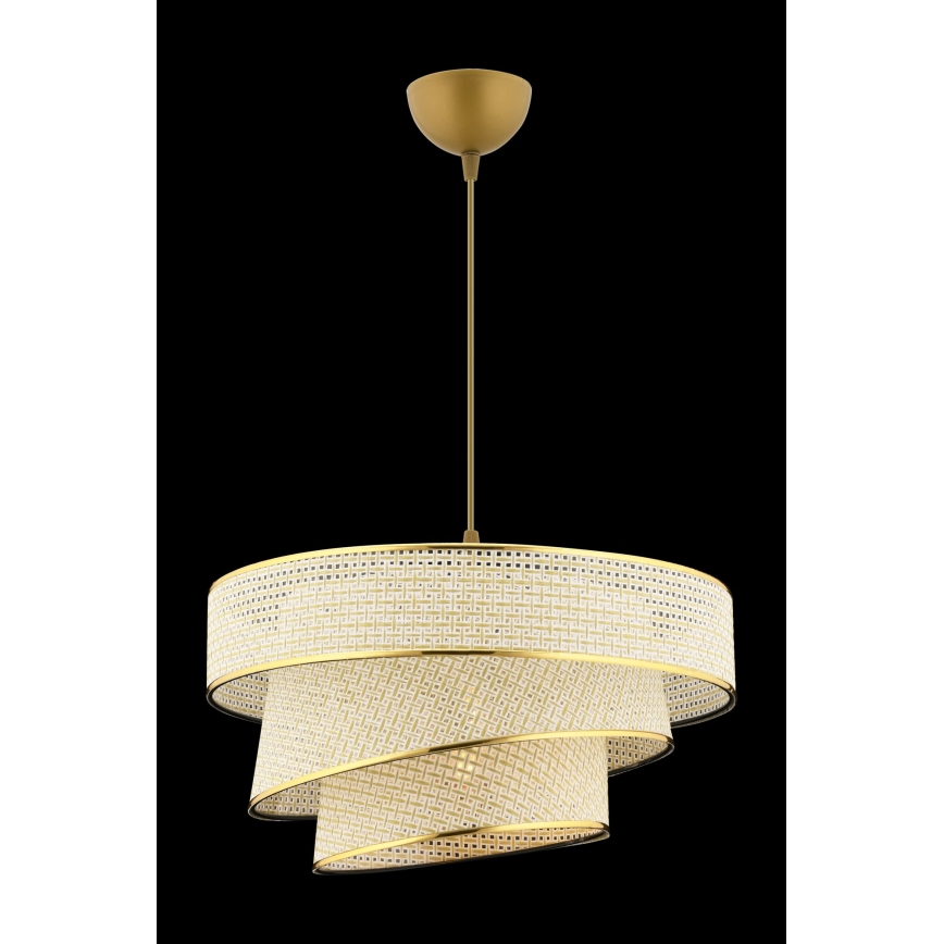 Lustre suspenso em cabo COUPER 1xE27/60W/230V creme/dourado