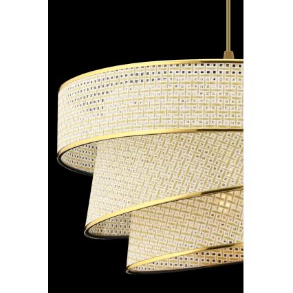 Lustre suspenso em cabo COUPER 1xE27/60W/230V creme/dourado