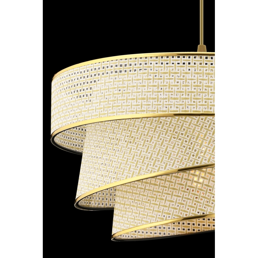 Lustre suspenso em cabo COUPER 1xE27/60W/230V creme/dourado