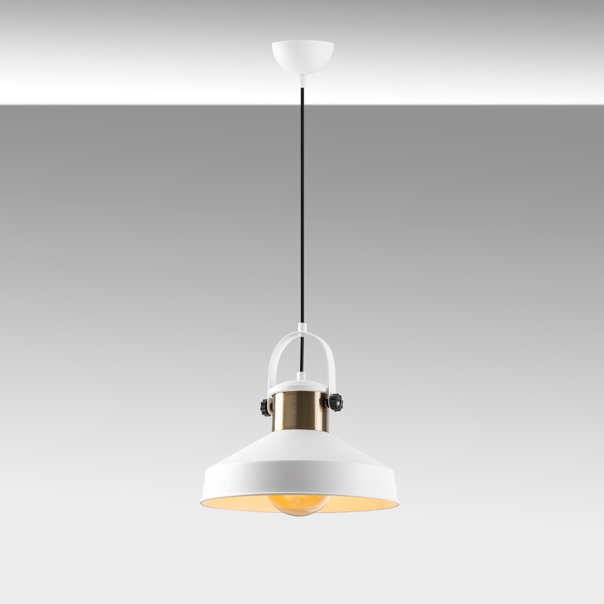 Lustre suspenso em cabo DODO 1xE27/40W/230V branco/bronze