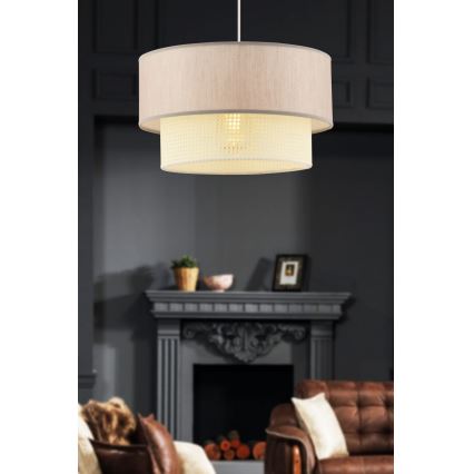 Lustre suspenso em cabo ECHO 1xE27/60W/230V bege/creme
