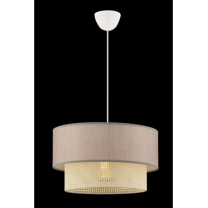 Lustre suspenso em cabo ECHO 1xE27/60W/230V bege/creme