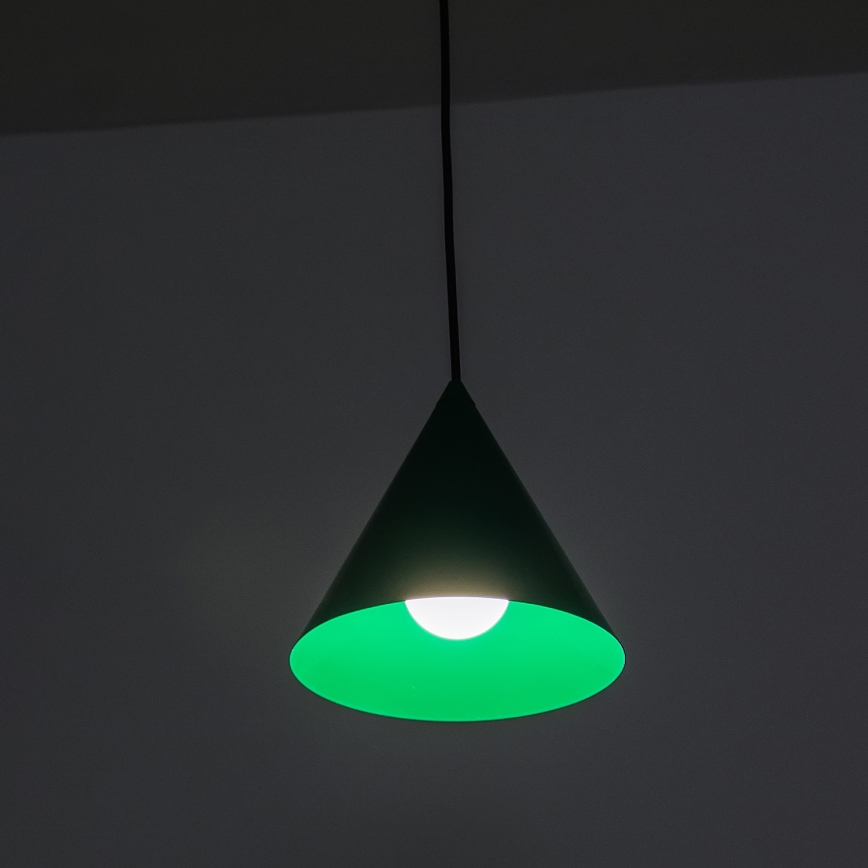 Lustre suspenso em cabo ETNA 1xE27/15W/230V, diâmetro 18,5 cm, verde