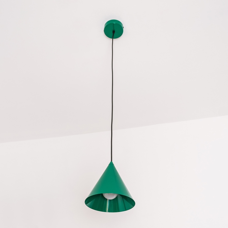 Lustre suspenso em cabo ETNA 1xE27/15W/230V, diâmetro 18,5 cm, verde