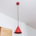 Lustre suspenso em cabo ETNA 1xE27/15W/230V, diâmetro 18,5 cm, vermelho