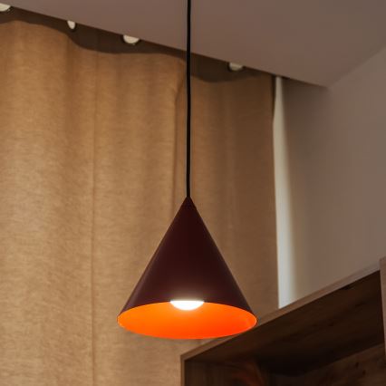 Lustre suspenso em cabo ETNA 1xE27/15W/230V, diâmetro 18,5 cm, vermelho