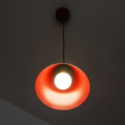 Lustre suspenso em cabo ETNA 1xE27/15W/230V, diâmetro 18,5 cm, vermelho