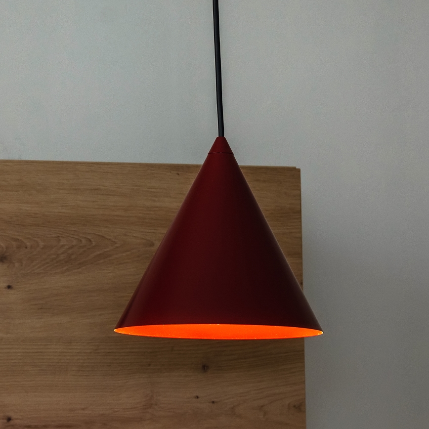 Lustre suspenso em cabo ETNA 1xE27/15W/230V, diâmetro 18,5 cm, vermelho