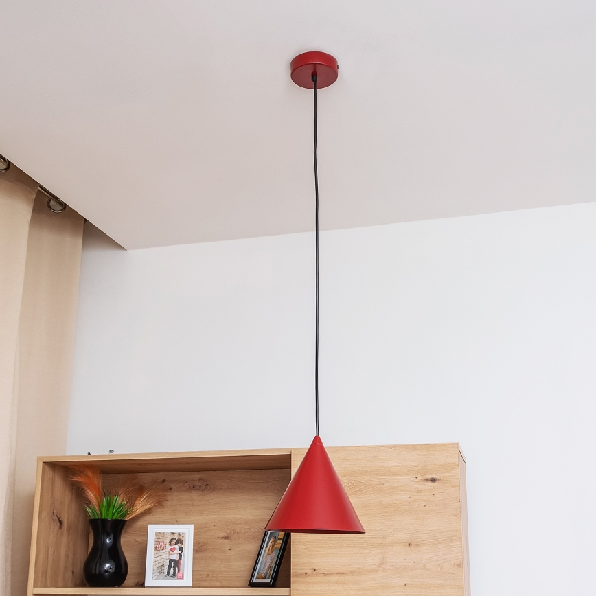 Lustre suspenso em cabo ETNA 1xE27/15W/230V, diâmetro 18,5 cm, vermelho