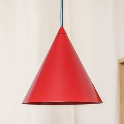 Lustre suspenso em cabo ETNA 1xE27/15W/230V, diâmetro 18,5 cm, vermelho