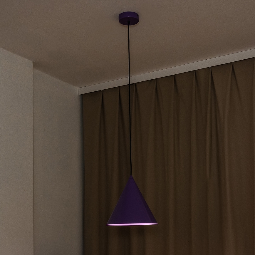 Lustre suspenso em cabo ETNA 1xE27/15W/230V Ø 25 cm roxo