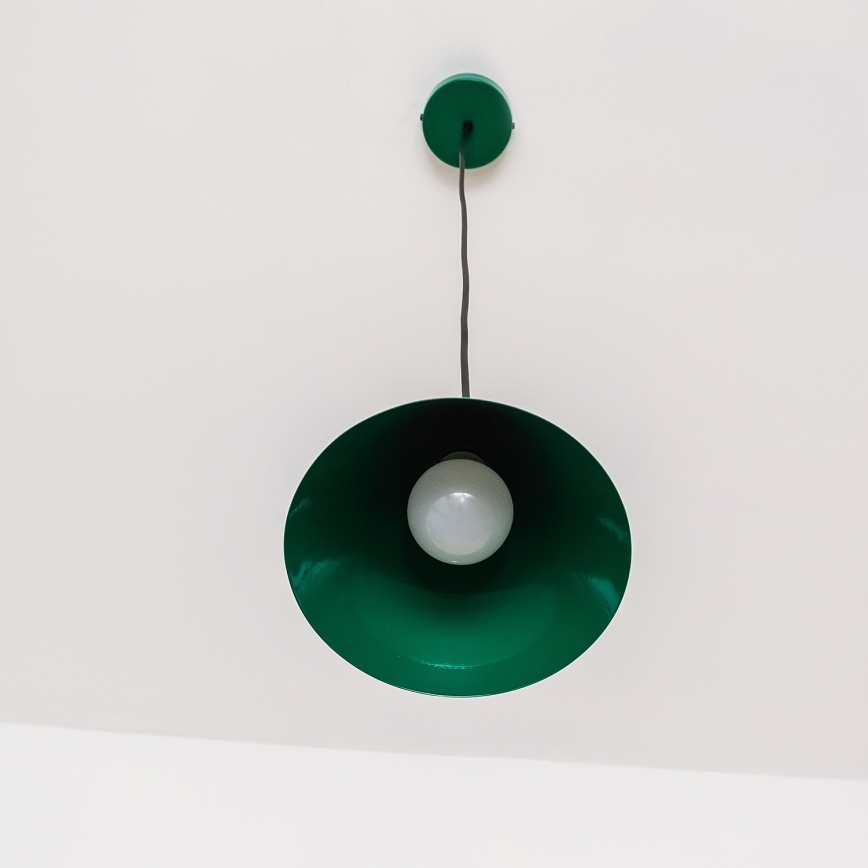 Lustre suspenso em cabo ETNA II 1xE27/15W/230V, diâmetro 18,5 cm, verde
