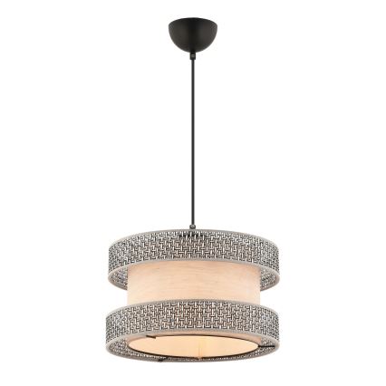 Lustre suspenso em cabo HALO 1xE27/60W/230V bege/cinzento