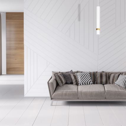 Lustre suspenso em cabo JOKER 1xGU10/25W/230V branco/dourado