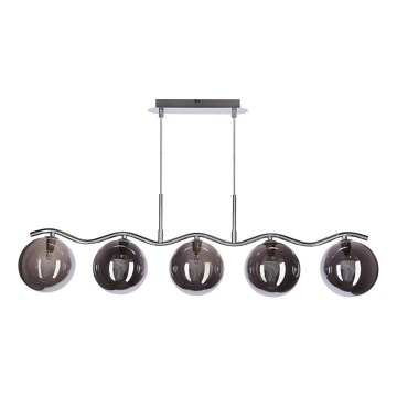 Lustre suspenso em cabo LUMOS 5xG9/20W/230V preto fumê