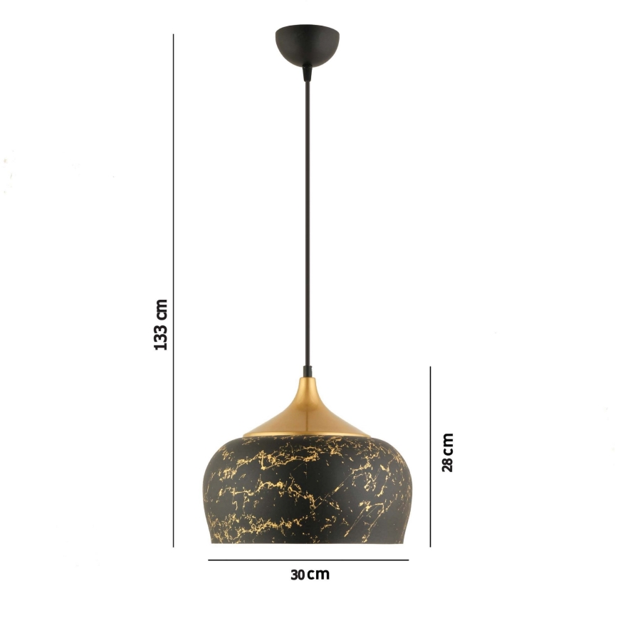 Lustre suspenso em cabo MONZA 1xE27/40W/230V Ø 30 cm preto/bronze