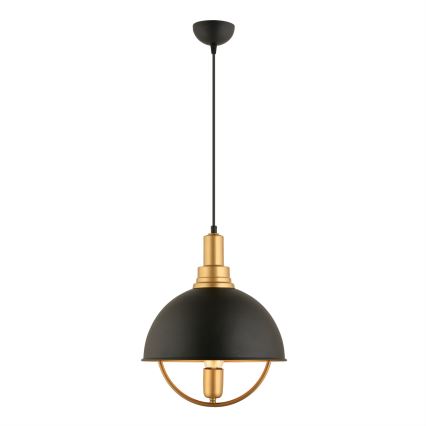 Lustre suspenso em cabo MONZA 1xE27/40W/230V Ø 30 cm preto/dourado