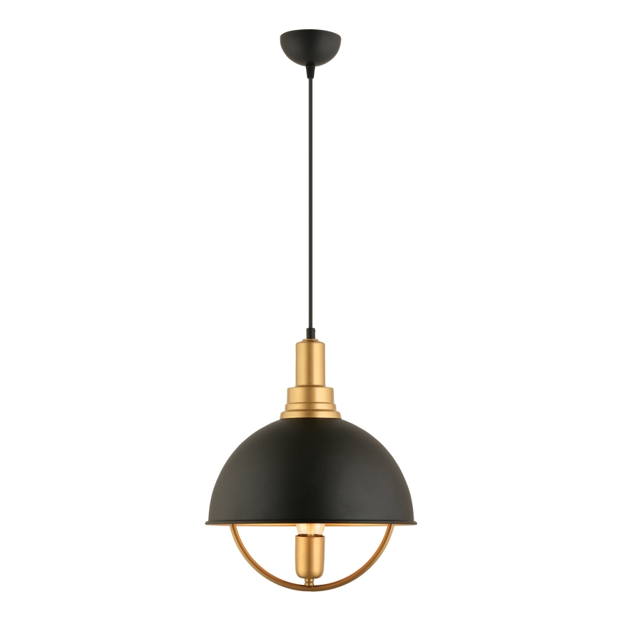 Lustre suspenso em cabo MONZA 1xE27/40W/230V Ø 30 cm preto/dourado