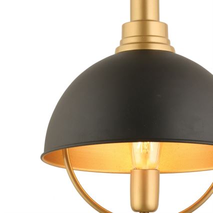 Lustre suspenso em cabo MONZA 1xE27/40W/230V Ø 30 cm preto/dourado
