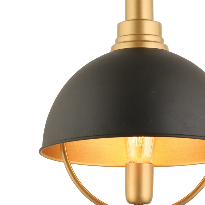 Lustre suspenso em cabo MONZA 1xE27/40W/230V Ø 30 cm preto/dourado
