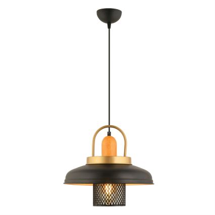 Lustre suspenso em cabo MONZA 1xE27/40W/230V Ø 32 cm preto/dourado